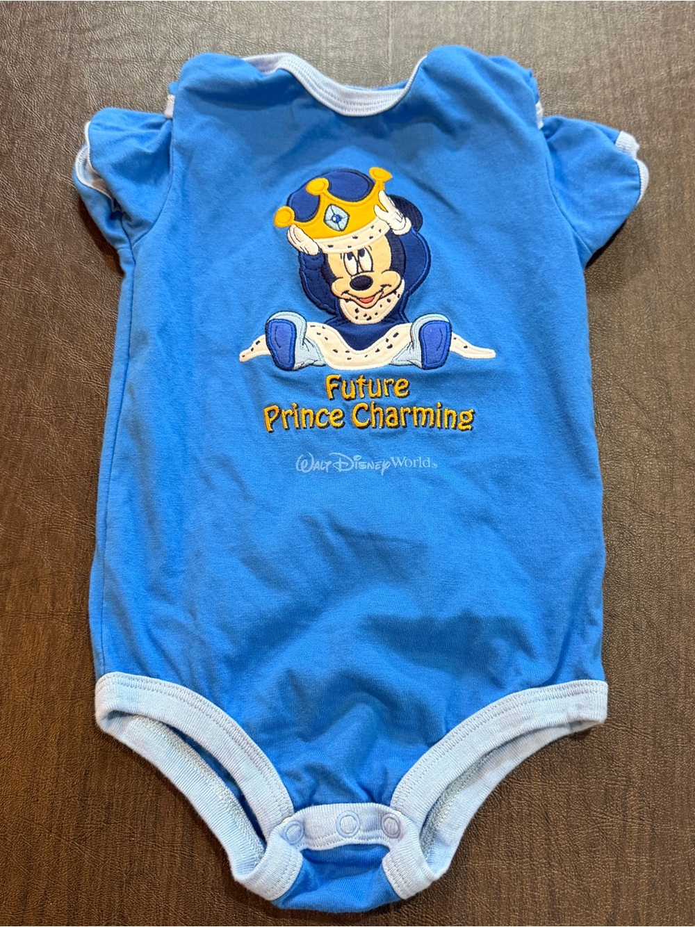 Disney Baby Blue 'Future Prince Charming' One-Piece Bodysuit Sz 24M